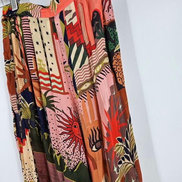 Farm Rio Mystic City Pajama Pants Multicolor Relaxed Fit Wide Leg Pull On Sz XS - Picture 5 of 8